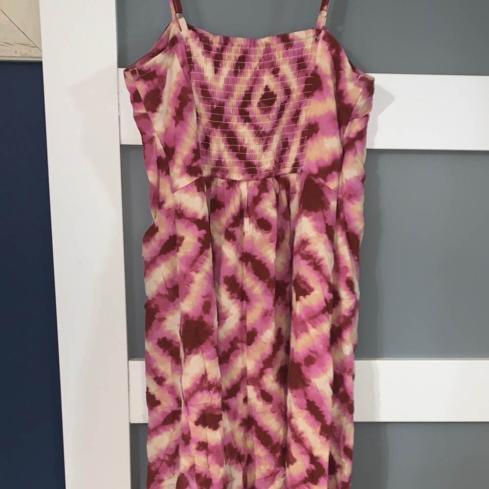 Japna Pink and Brown Geometric Maxi Dress - Picture 7 of 7